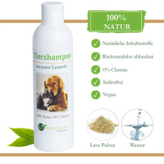 Bio-Tiershampoo | chemie- und seifenfrei | hypoallergen | gegen Juckreiz | mit original marokkanischer Lavaerde | 250 ml | PUR