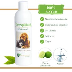 Tiersp&uuml;lung | Bio | sanfter Conditioner tensidfrei &amp; silikonfrei | hypoallergen | auf Zitrusbasis | 250 ml | neuer Glanz f&uuml;r Kurz- und Langfell | K&auml;mmhilfe Entfilzung