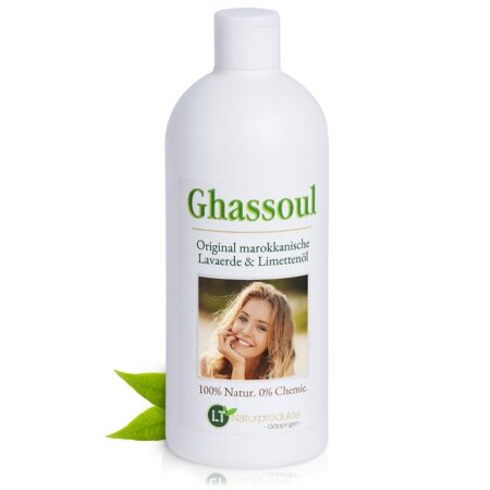 Lavaerde/Ghassoul Fertigmischung | mit original marokkanischer Tonerde | Limettenduft | chemie- &amp; seifenfrei | 500 ml | vegan &amp; Bio | Wascherde Tonpulver