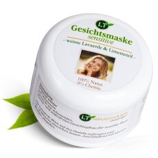 Bio-Gesichtsmaske SENSITIVE | aus weisser Lavaerde / Kaolin | Limettenduft | 150 ml | vegan, chemie- und seifenfrei | Tonerde-Maske zur chemiefreien Gesichtsreinigung