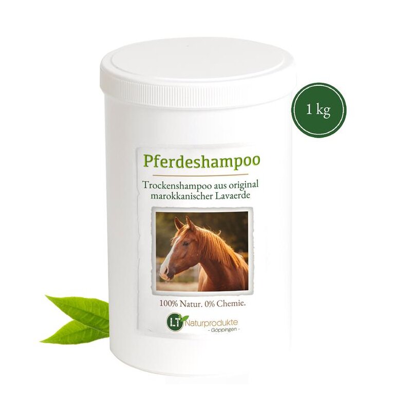 Trockenshampoo für Pferde - mit original marokkanischer Lavaerde | Vegan und Bio | zur chemiefreien Fellpflege | 1 kg
