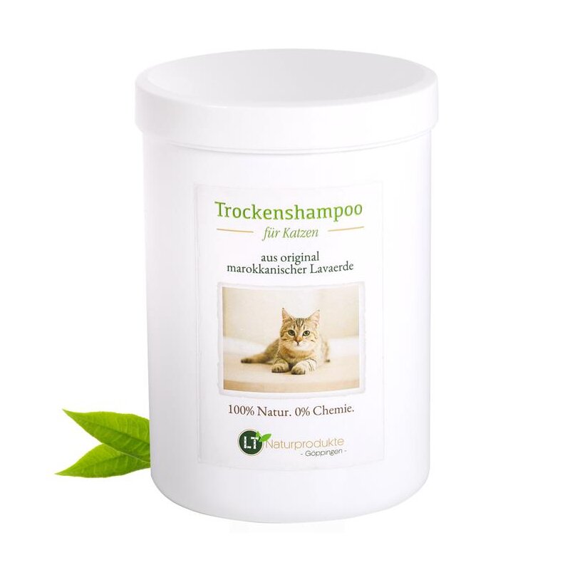 Trockenshampoo für Katzen - mit original marokkanischer Lavaerde | Vegan und Bio | zur chemiefreien Fellpflege | 1 kg
