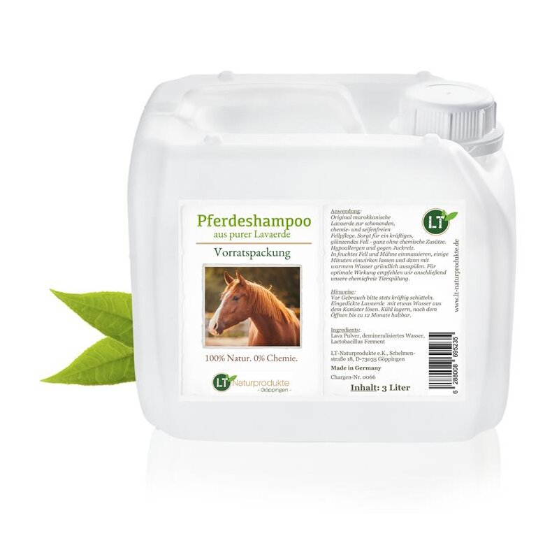Pferdeshampoo Vorratspackung | Bio | 3 Liter für Profis, Züchter, Pferdeställe, Reitschulen | gegen Juckreiz | hypoallergen | mit original