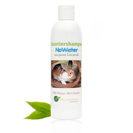 Kleintiershampoo NoWater | Bio | sanfte Pflege ohne Aussp&uuml;len, Chemie &amp; Seife |  f&uuml;r wasserscheue und empfindliche Tiere | mit original marokkanischer Lavaerde | 250 ml