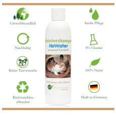 Kleintiershampoo NoWater | Bio | sanfte Pflege ohne Aussp&uuml;len, Chemie &amp; Seife |  f&uuml;r wasserscheue und empfindliche Tiere | mit original marokkanischer Lavaerde | 250 ml