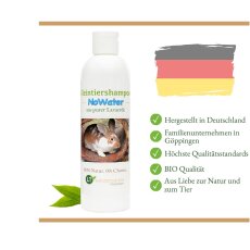 Kleintiershampoo NoWater | Bio | sanfte Pflege ohne Aussp&uuml;len, Chemie &amp; Seife |  f&uuml;r wasserscheue und empfindliche Tiere | mit original marokkanischer Lavaerde | 250 ml